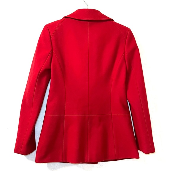 Banana Republic Womens Double Breasted Wool Pea Coat Size S Red Italian Fabric - Picture 5 of 6